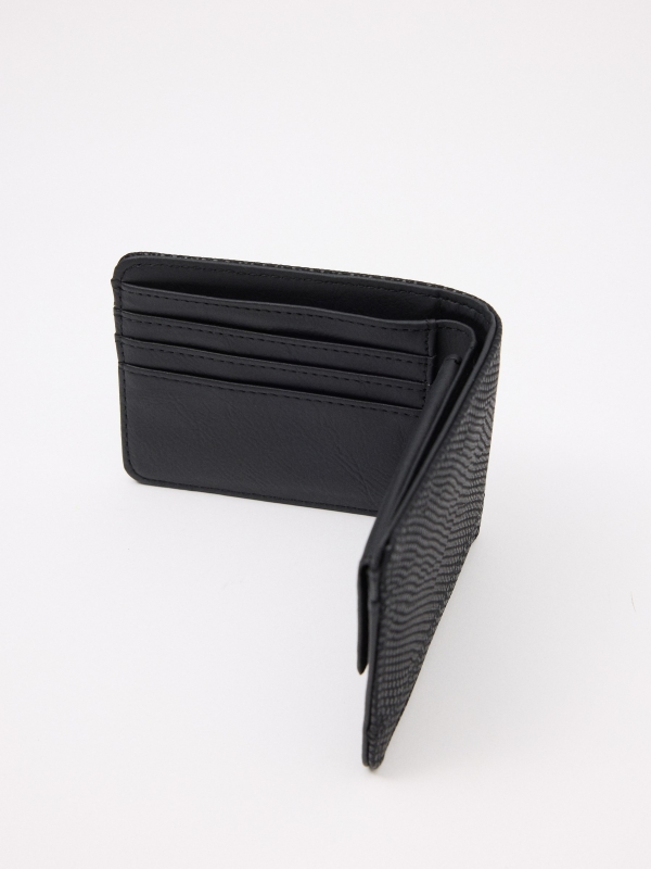 Black wallet black detail view