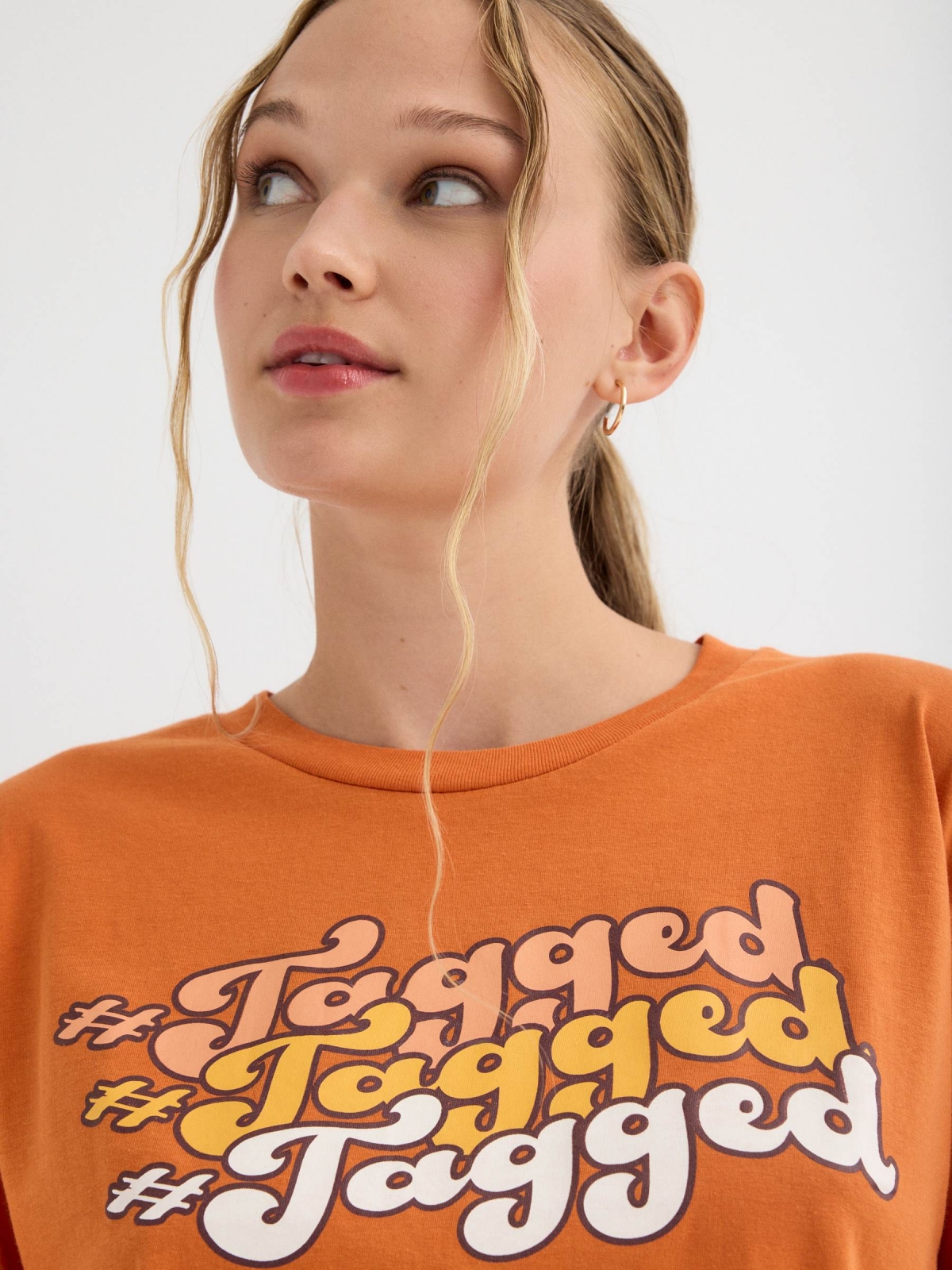  T-shirt with print orange