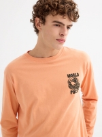 %Pto% Illustration print t-shirt coral