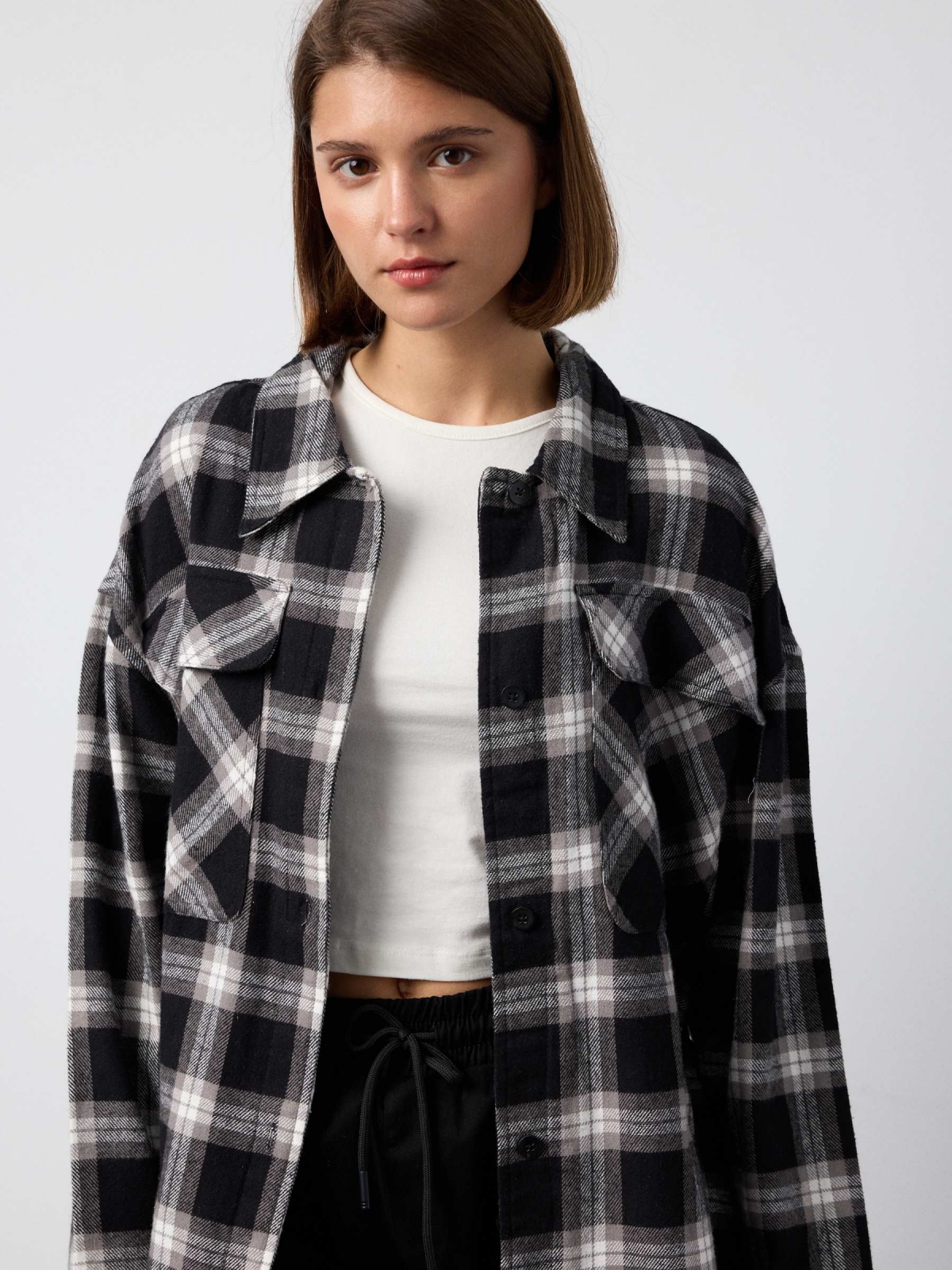  Plaid overshirt black