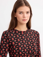 %Pto% Printed short combined dress black