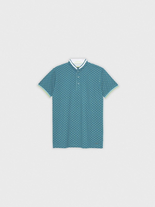  Geometric mao polo shirt emerald