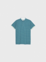 %Pto% Polo mao geometrico esmeralda