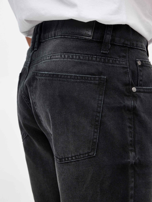 Bermudas regular denim negro negro vista detalle