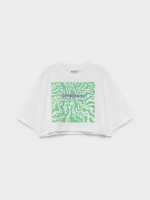 %Pto% Camiseta crop gratitude blanco