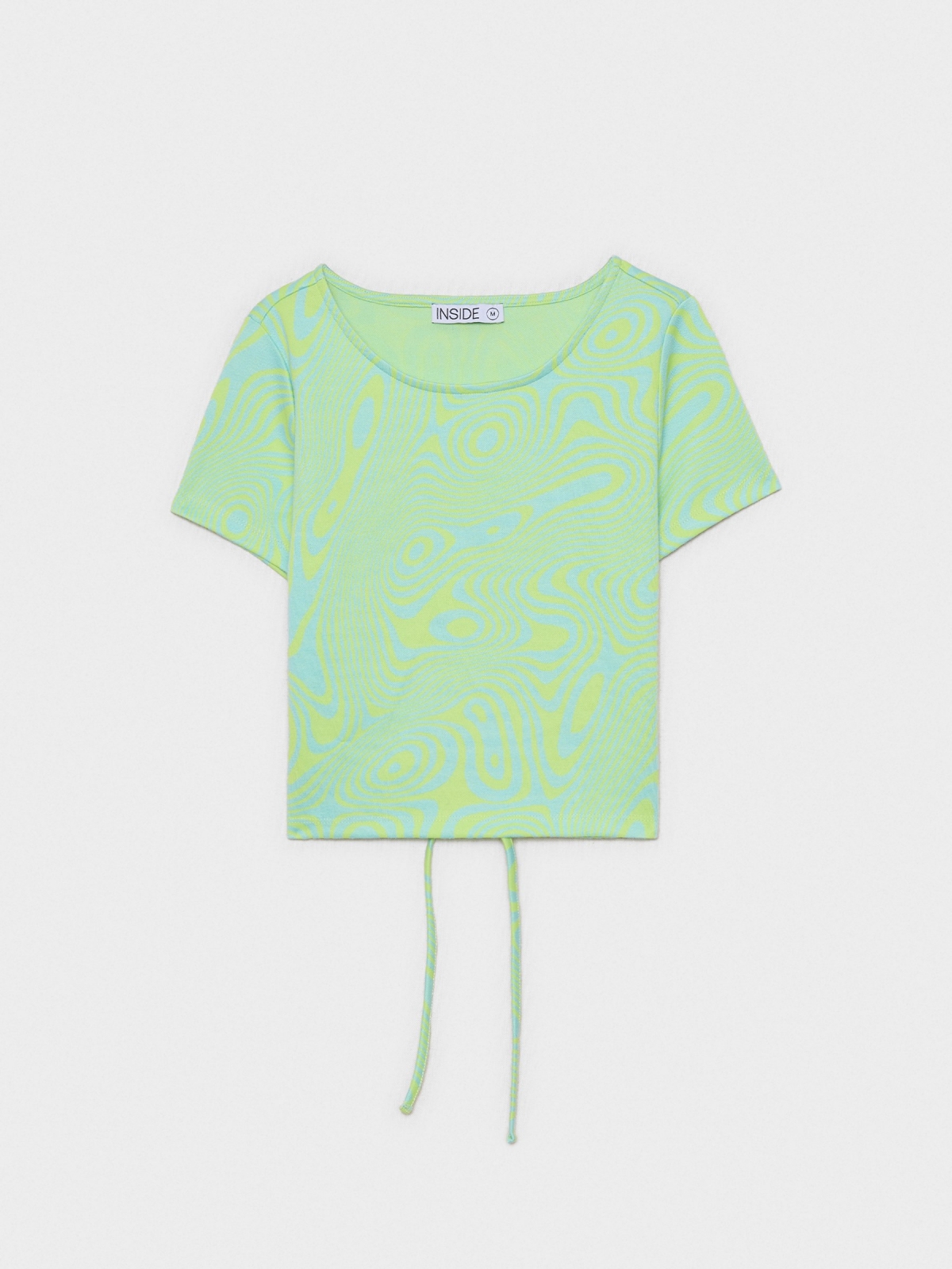  Camiseta psicodélica verde cutout multicolor