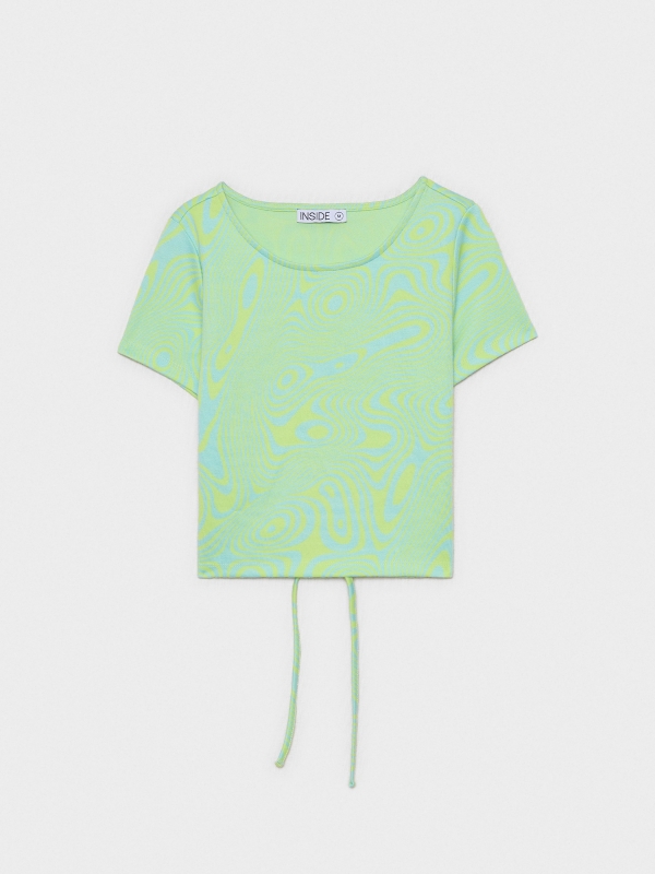  Camiseta psicodélica verde cutout multicolor