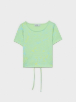 %Pto% Green psychedelic cutout t-shirt multicolor
