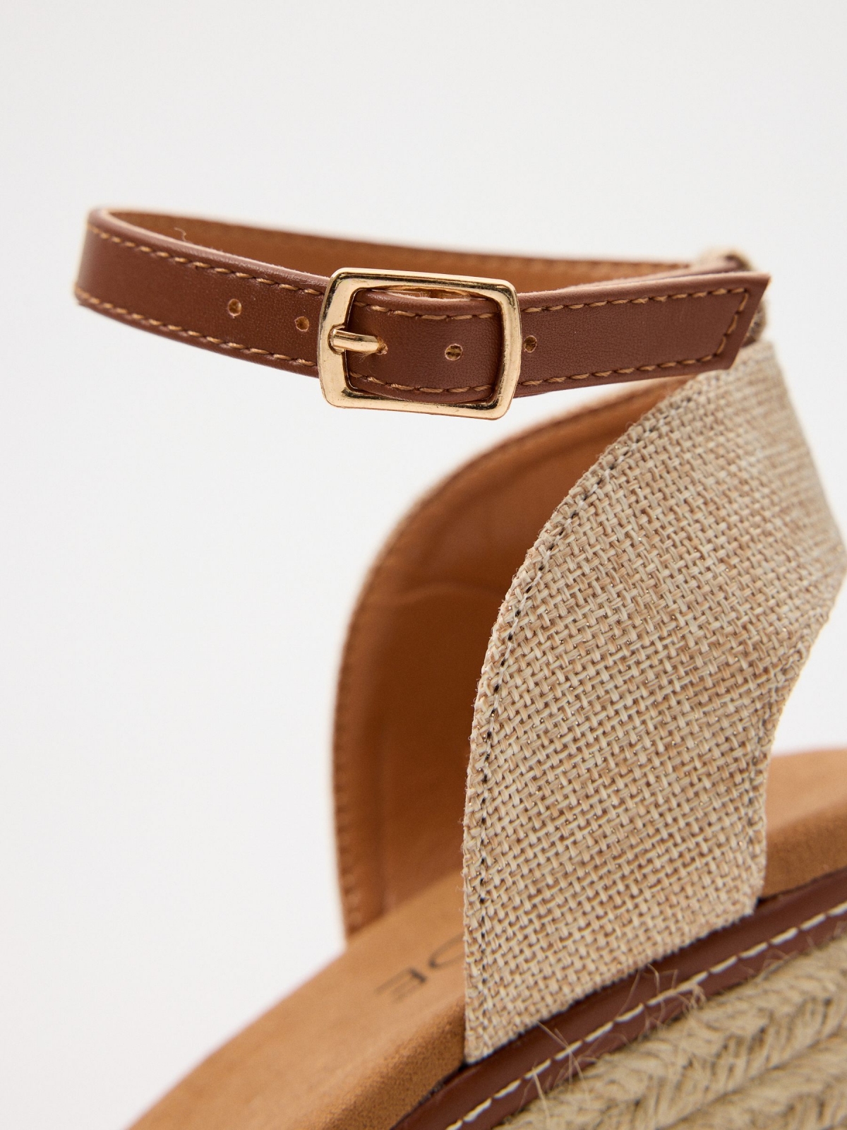 Wedge jute basic closed clogs sand detail view