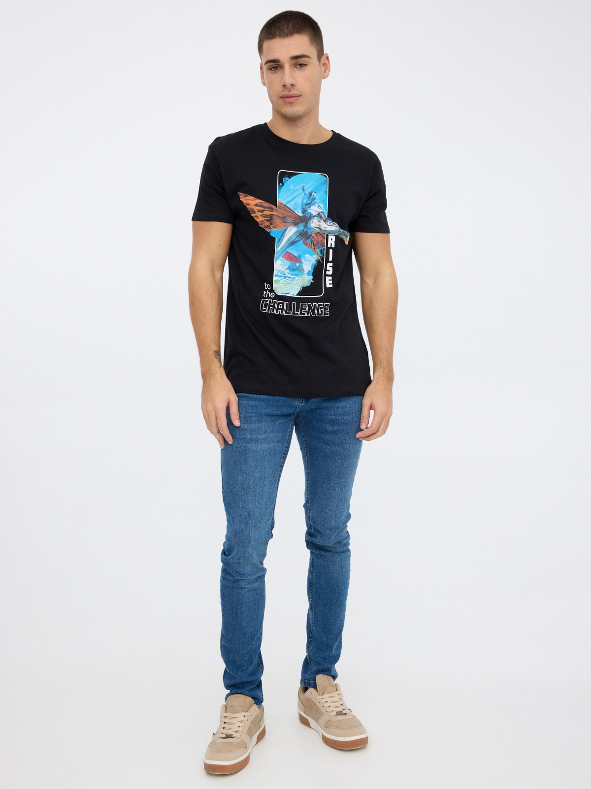 T-shirt Avatar preto vista geral frontal