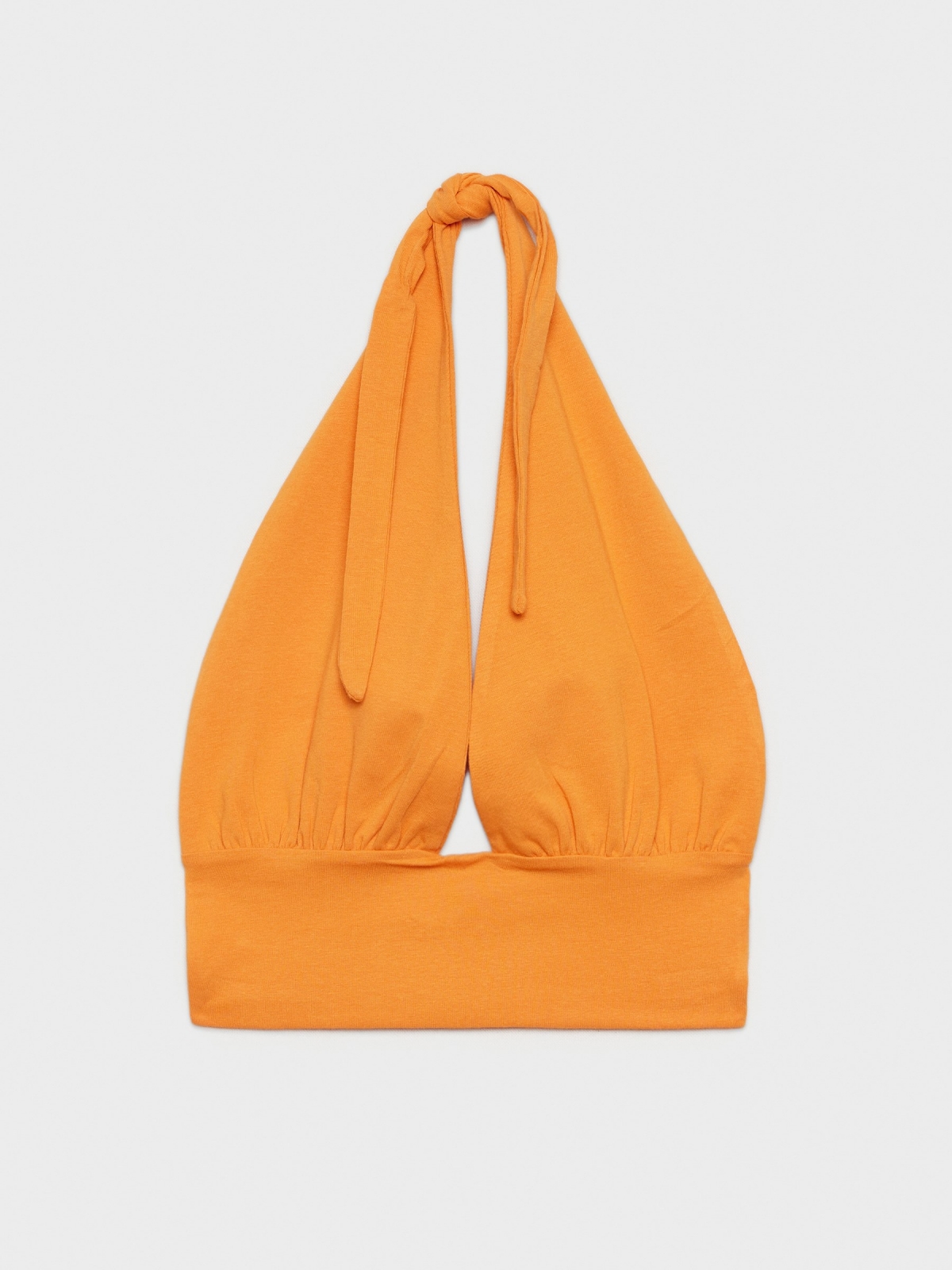  Crop top halter anudado naranja caldera