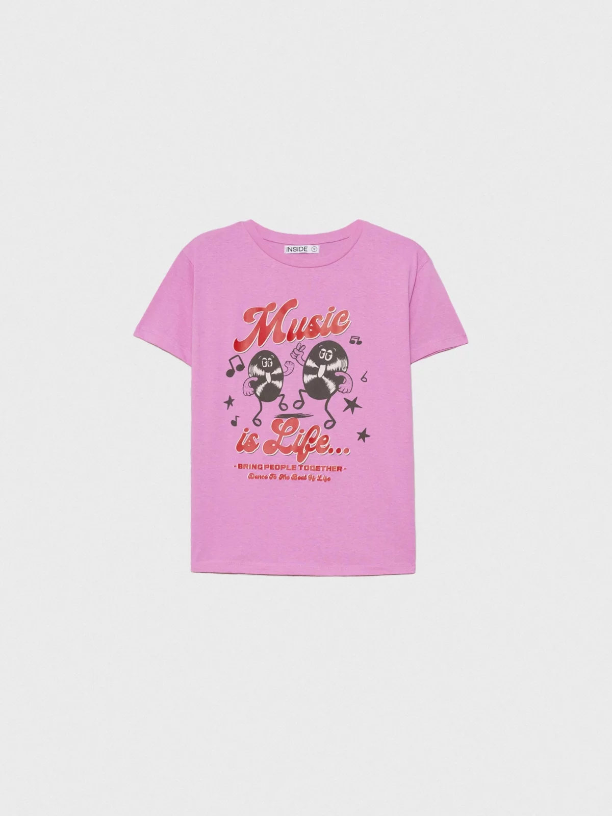  Camiseta oversized Music rosa