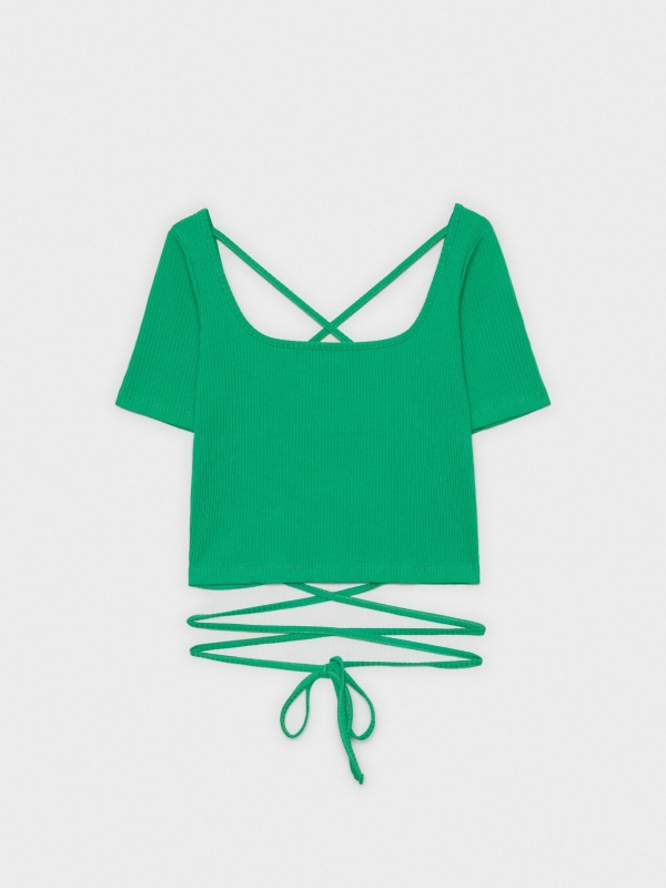  Camiseta Crop verde de tiras verde