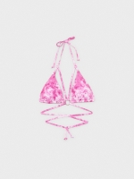 %Pto% Top de bikini de tiras print fucsia