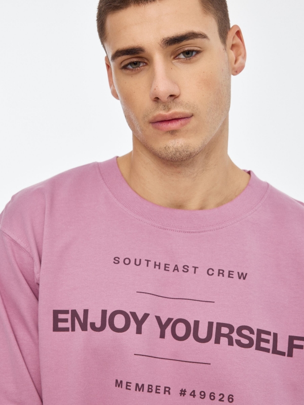 Enjoy Yourself basic Sweatshirt pink detail view