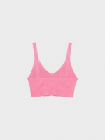 %Pto% Crop top de punto rosa
