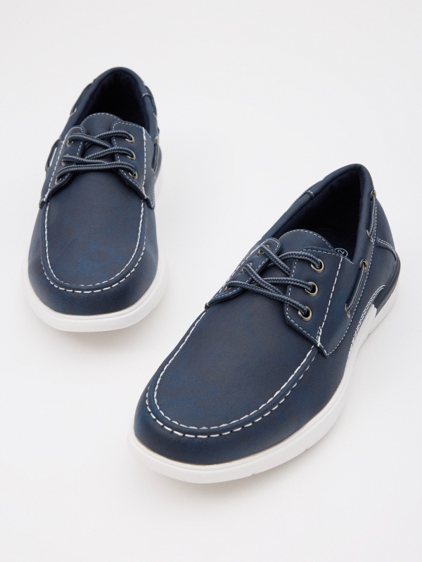 Combined nautical sport shoe navy zenithal view