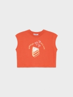 %Pto% Camiseta naranja gráfico teja
