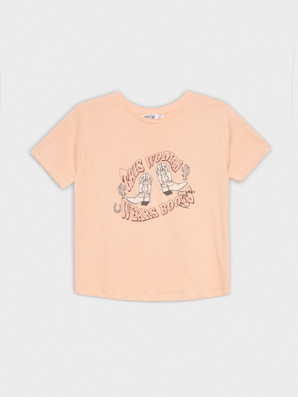  Wears Boots T-shirt peach