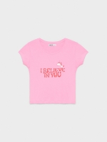%Pto% Acredito T-shirt rosa