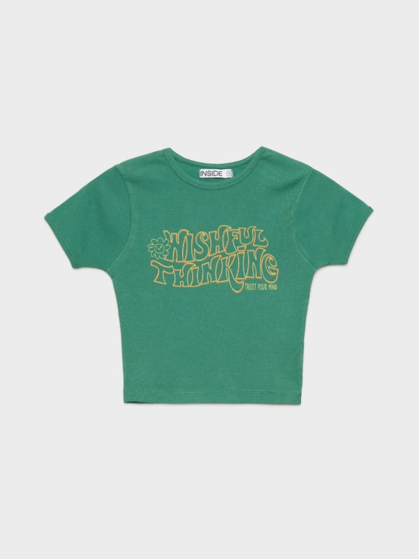  Camiseta crop Wishful Thinking verde oscuro