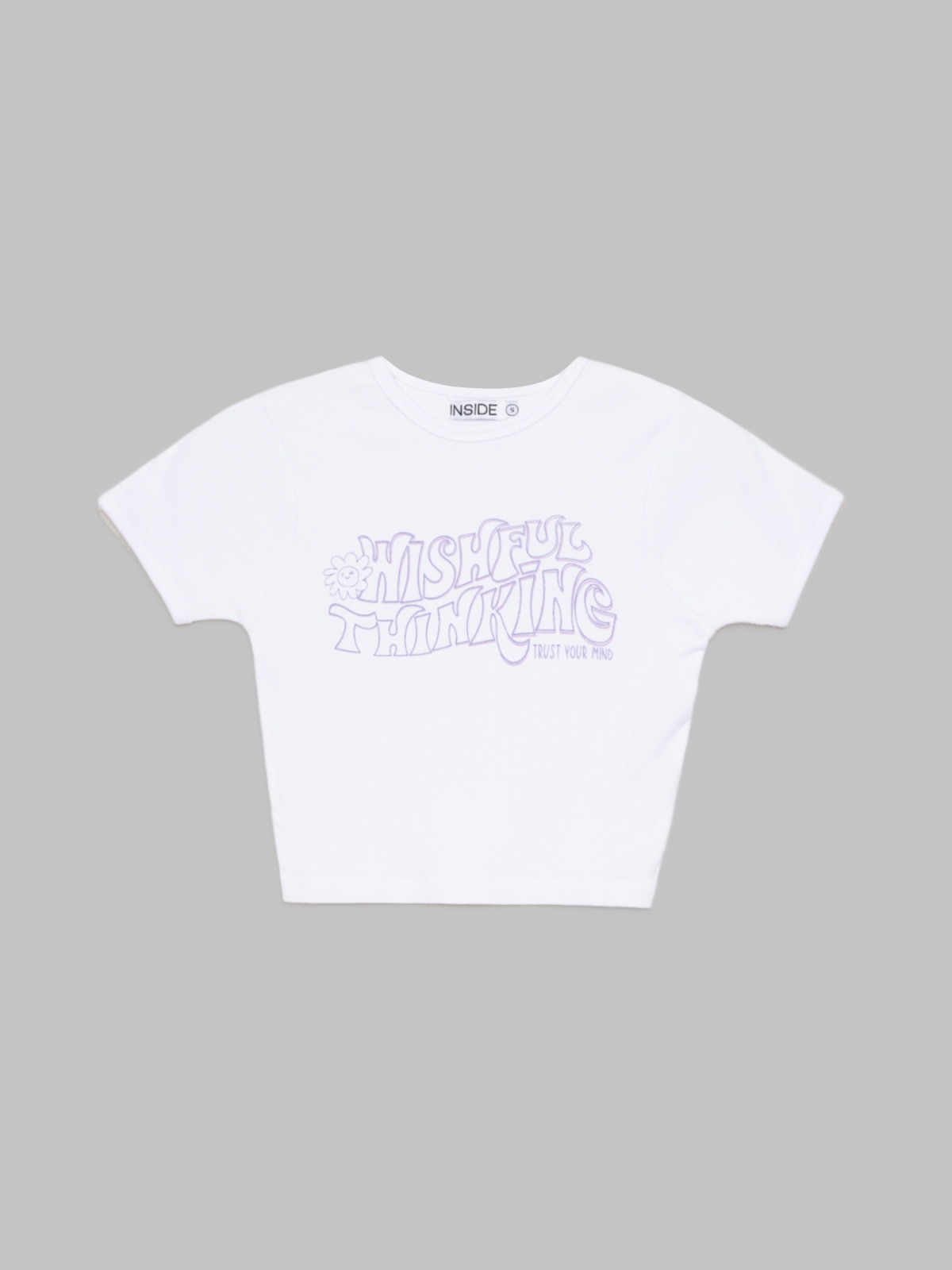 Camiseta crop Wishful Thinking blanco