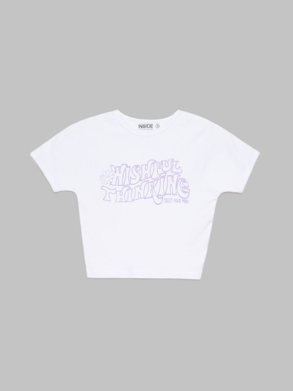  T-shirt crop Wishful Thinking branco