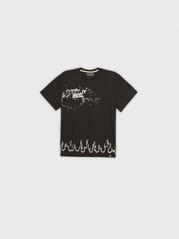  Oversized fire T-shirt black