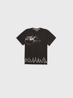 %Pto% Camiseta oversized fire negro