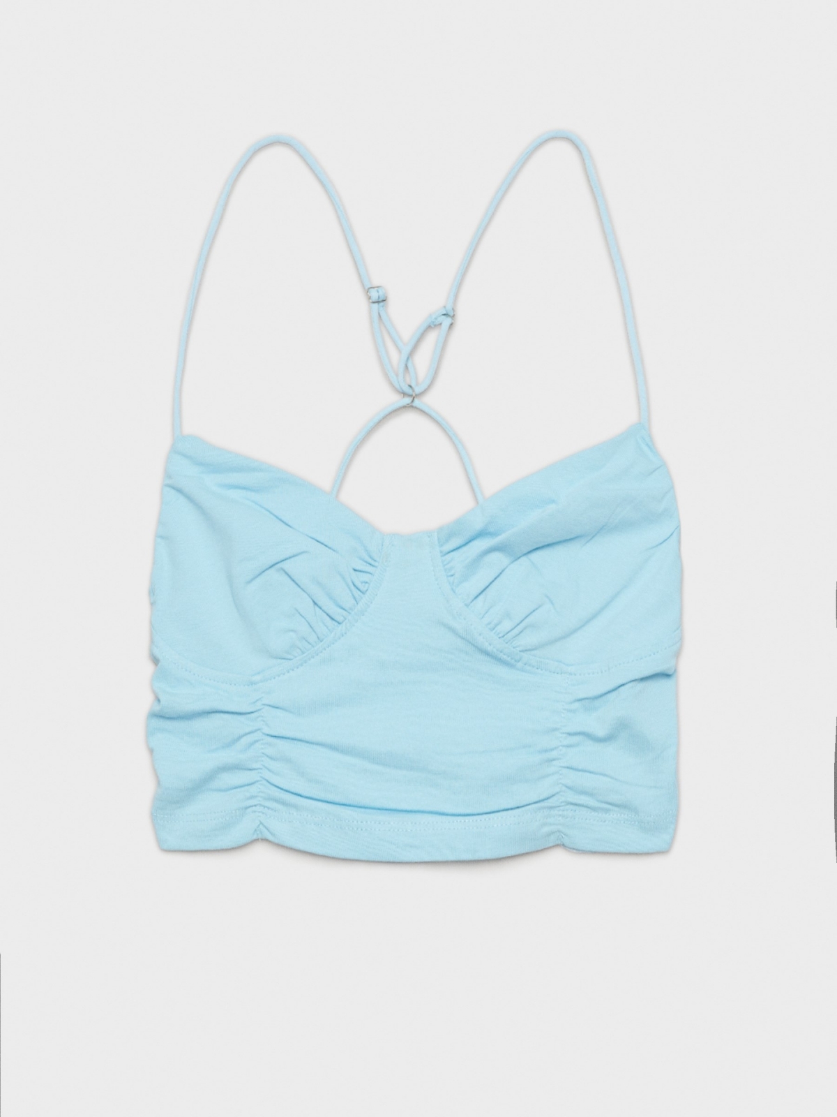  Crop top corsetero light blue