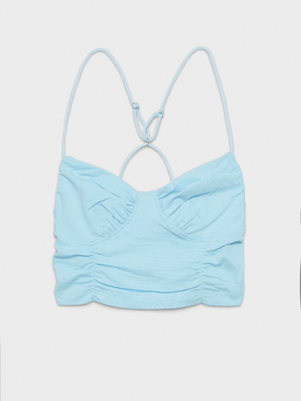  Crop top corsetero light blue