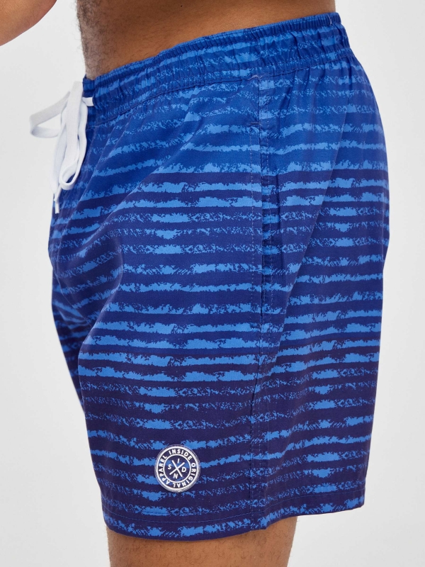 Striped degraded swimsuit navy detail view