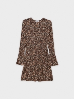 %Pto% Vestido mini crossover com animal print multicolorido vista frontal