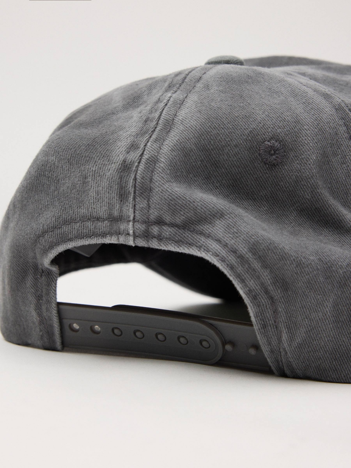 Gorra baseball vintage gris oscuro vista detalle