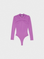 %Pto% Body cut out con fruncido morado