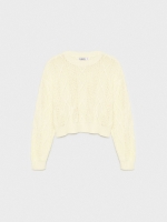 %Pto% Eights crop sweater off white front view