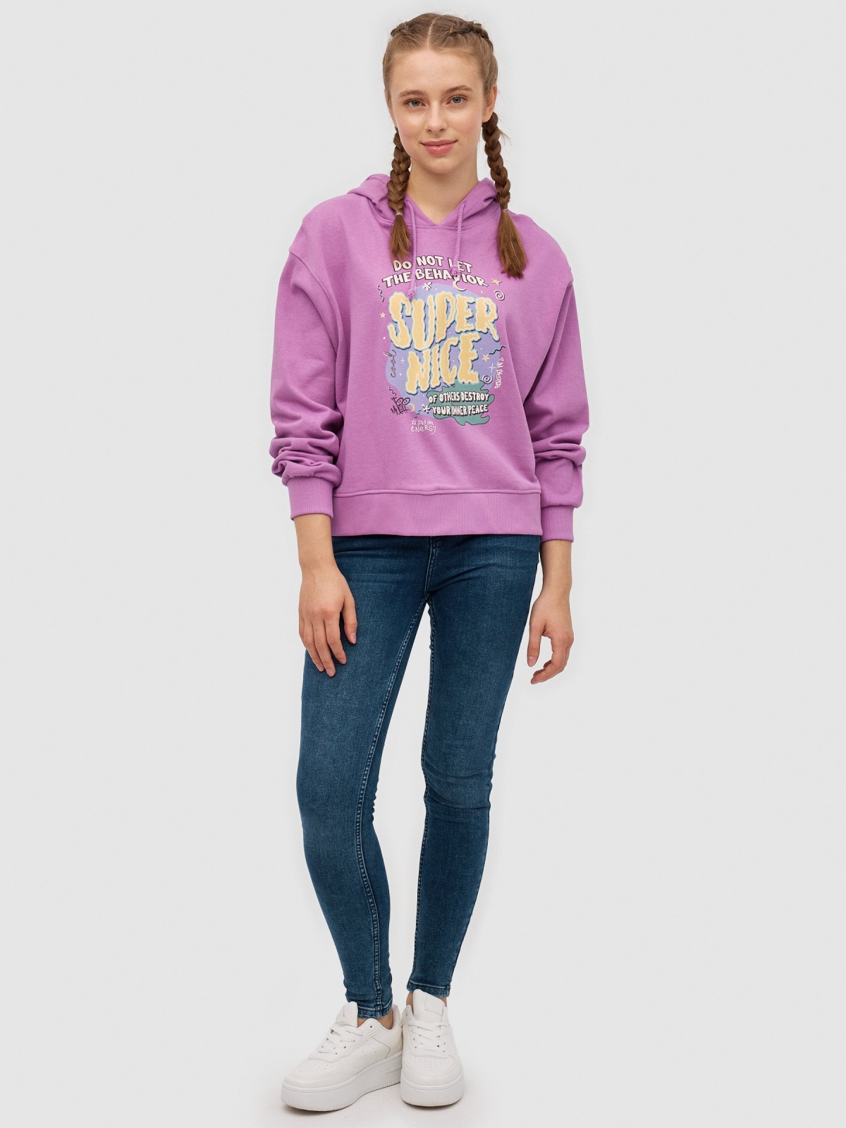 Super Nice Sweatshirt purple front view