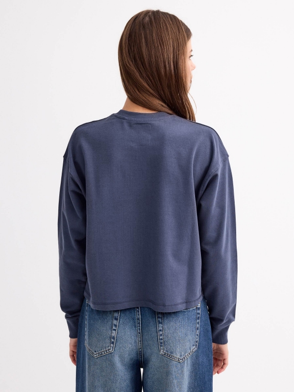 Esoteric print sweatshirt navy middle back view