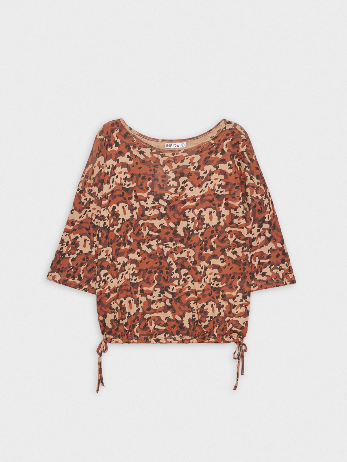  Crop top camuflado castanho chocolate