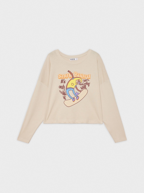  Snowboard crop top taupe