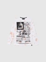 %Pto% Camiseta tie&dye con print gráfico blanco