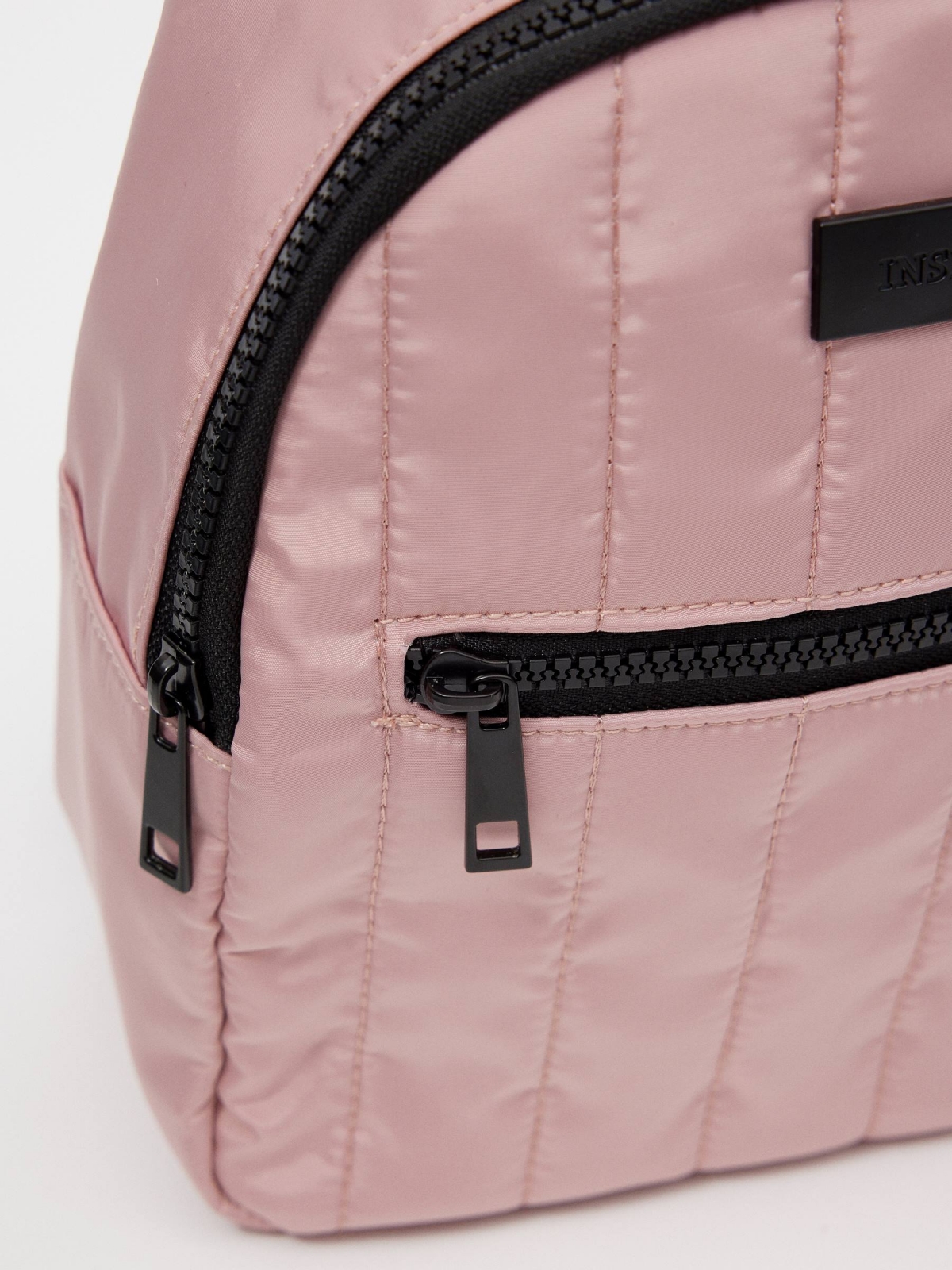 Mochila casual nylon rosa rosa vista detalle