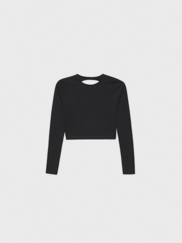  Camiseta crop cut out espalda negro