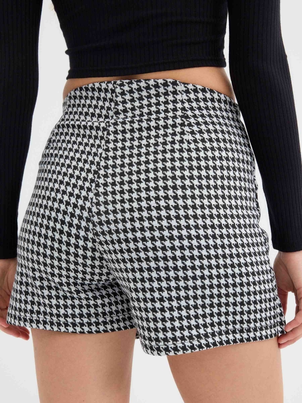 Jacquard vichy skort black detail view