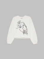 %Pto% Camisola de corte com rosto off white