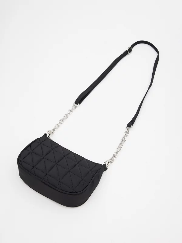 Quilted crossbody bag black detail view