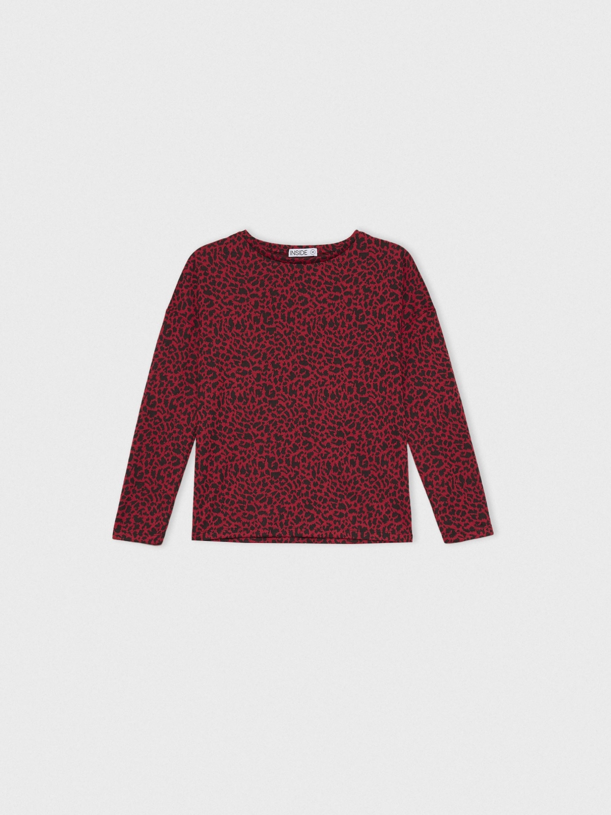 Animal print leopard t-shirt red detail view