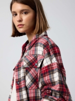 %Pto% Camisola oversized de xadrez vermelho