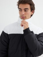 %Pto% Block color quilted jacket black