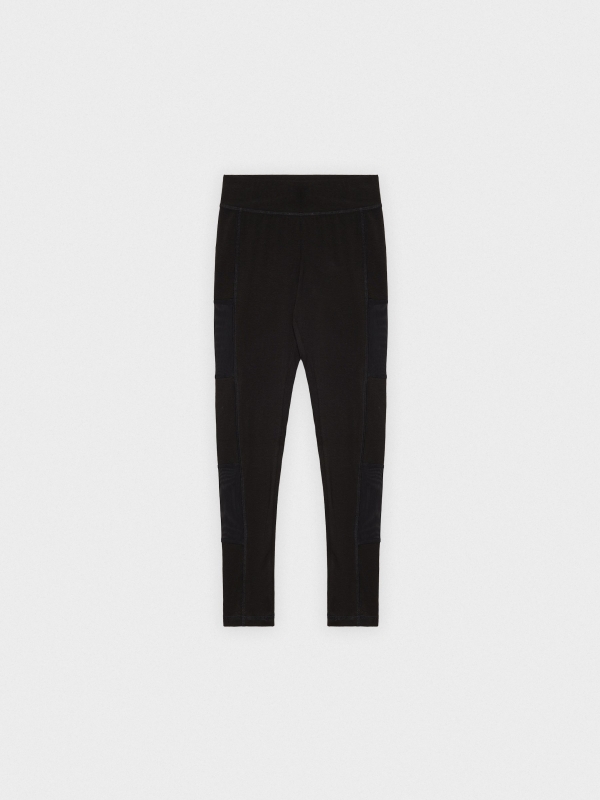  Legging con detalle de redecilla negro vista frontal